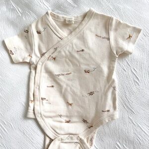 Colored Organics Kimono Wrap Style Onesie 0-3 Month EUC